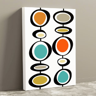 Funky Circles Mid Century Modern Colourful Retro Canvas Print