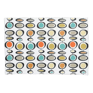 Funky Circles Mid Century Modern Pattern Pillowcase