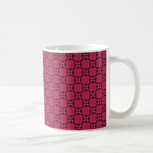 Funky Circles Mug, Magenta Coffee Mug (Right)