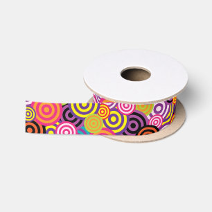 FUNKY CIRCLES PATTERN SATIN RIBBON