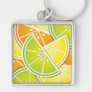 Funky citrus wedges key ring