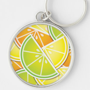 Funky citrus wedges key ring