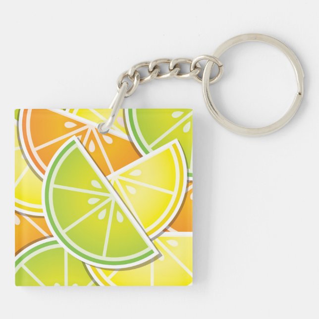 Funky citrus wedges key ring (Back)