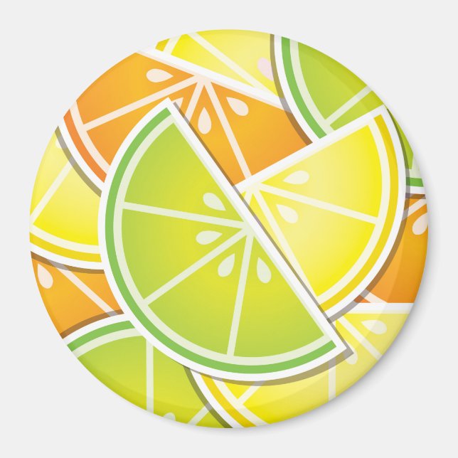Funky citrus wedges magnet (Front)