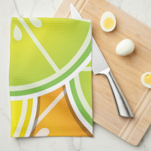 Funky citrus wedges tea towel