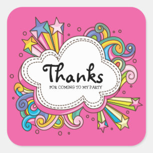 Funky Cloud Thank You Sticker