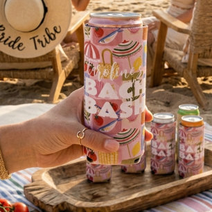 Funky Coastal Sardine Custom Bachelorette Seltzer Can Cooler