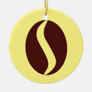 Funky Coffee Bean Ceramic Ornament