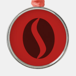 Funky Coffee Bean Metal Ornament