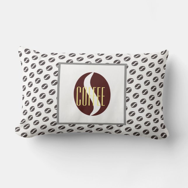 Funky Coffee Beans Pattern Cushion Throw Pillow (Front)