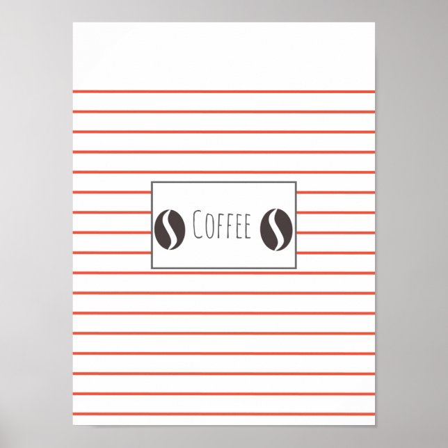 Funky Coffee Beans Plate Stripes Poster (Front)