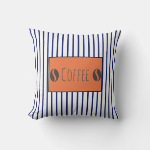 Funky Coffee Beans Stripes Cushion Throw Pillow