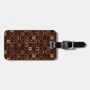 Funky coffee mosaic luggage tag