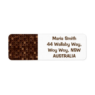 Funky coffee mosaic return address label