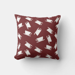 Funky Coffee Mug Cup Pattern Cushion Throw Pillow
