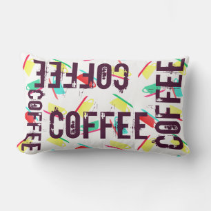 Funky Coffee Mug Cup Pattern Cushion Throw Pillow