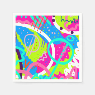 Funky Colorful Pop Art  Napkin