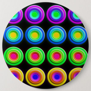 Funky Colourful 3D Circles 6 Cm Round Badge