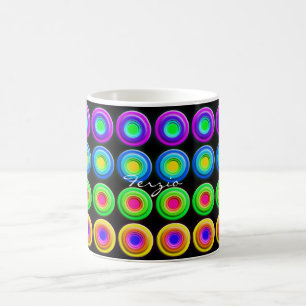 Funky Colourful 3D Circles Coffee Mug