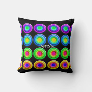 Funky Colourful 3D Circles Cushion