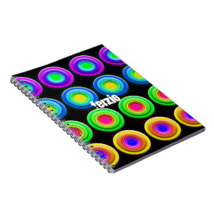 Funky Colourful 3D Circles Notebook