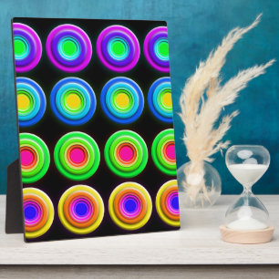 Funky Colourful 3D Circles Plaque