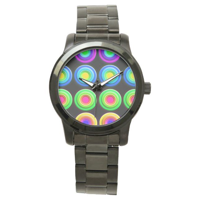 Funky Colourful 3D Circles Watch (Front)