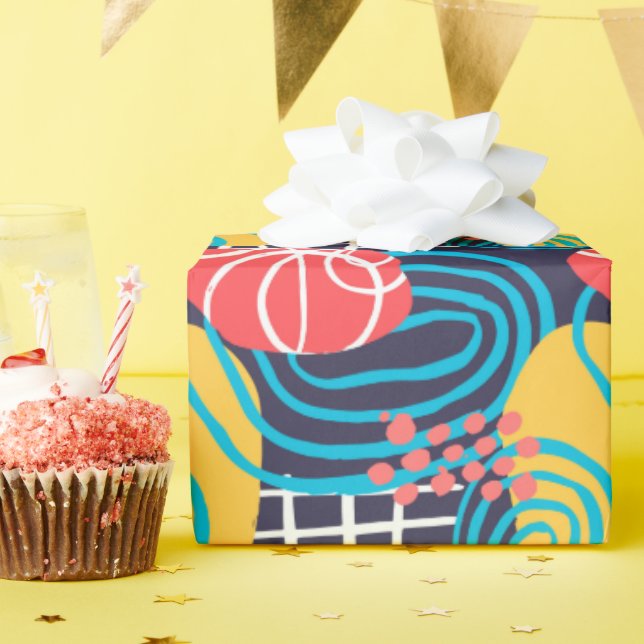 Funky Colourful Abstract Wrapping Paper (Birthday Party)