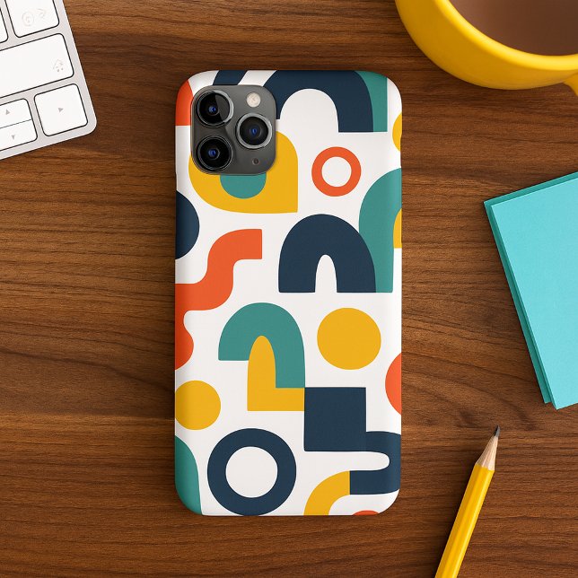Funky Colourful Amorphous Shapes Art Pattern iPhone Case (Creator Uploaded)