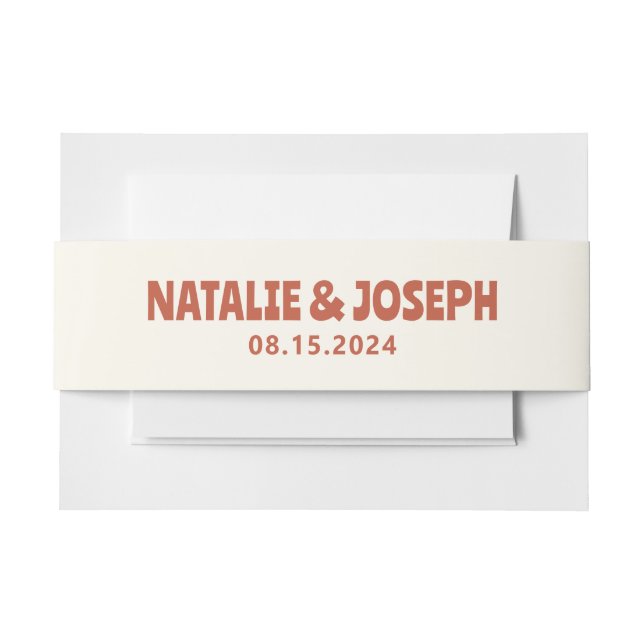 Funky Colourful Bold Bright Retro Unique Wedding  Invitation Belly Band (Front Example)