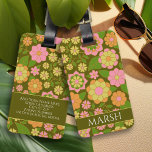 Funky Colourful Earthy Floral Pattern - Monogram Luggage Tag<br><div class="desc">A fun floral pattern in gold, pink, orange and yellow with a cosy, cottagecore pattern. Add a monogram to this girly, floral design. If your art still needs to be adjusted, click on the Customise This button. This will take you to a design area where you can move things around...</div>