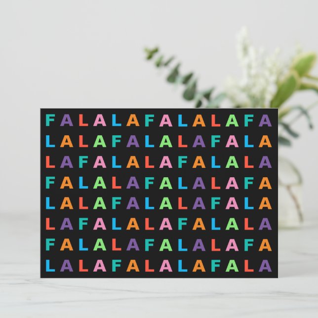 Funky Colourful Fun FA LA LA Greeting Holiday Card (Standing Front)