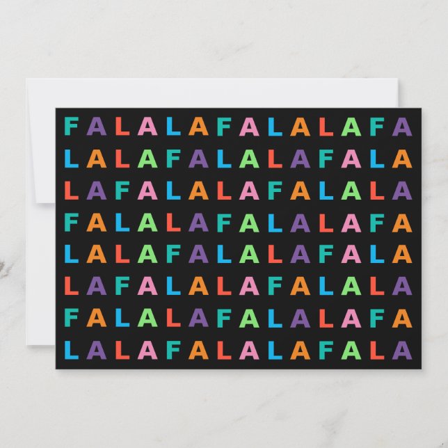 Funky Colourful Fun FA LA LA Greeting Holiday Card (Front)