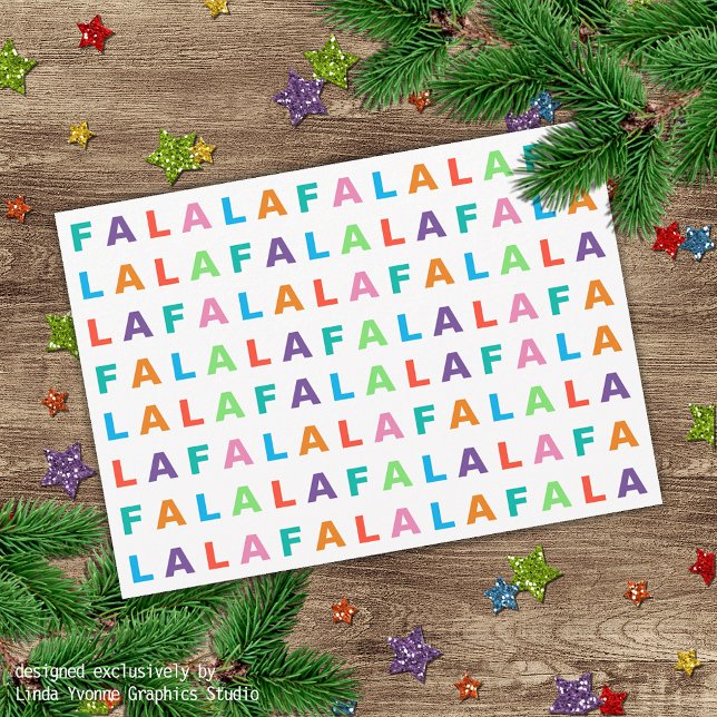 Funky Colourful Fun FA LA LA Greeting Holiday Card (Creator Uploaded)