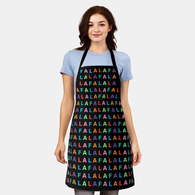 Funky Colourful Fun FA LA LA Holiday Season Apron (Worn)
