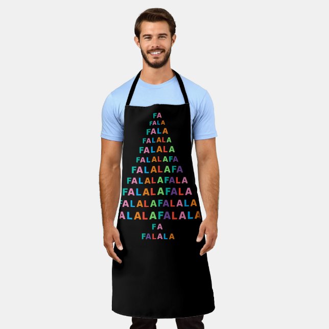 Funky Colourful Fun FA LA LA Holiday Season Apron (Worn)