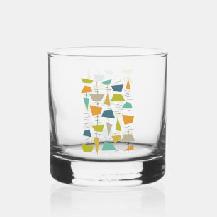 Funky Colourful Hanging Chimes Mid-Century Whiskey Glass