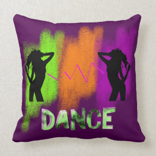 Funky Colourful Modern Pop Art Dance Theme Cushion