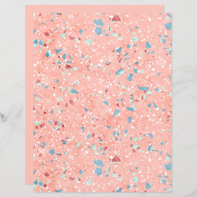 Funky Colourful Mosaic Art Scrapbook Paper (Front/Back)