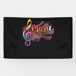 Funky Colourful Music Treble Clef Musical Note Banner