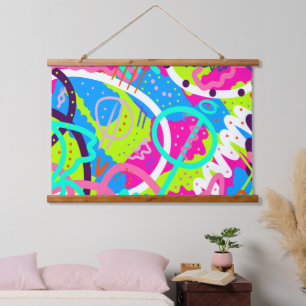 Funky Colourful Pop Art  Hanging Tapestry