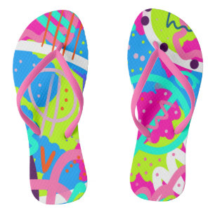 Funky Colourful Pop Art  Thongs