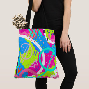 Funky Colourful Pop Art  Tote Bag