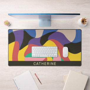 Funky Colourful Psychedelic Chess Abstract Art Desk Mat