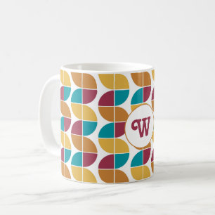 Funky Colourful Retro 70s Vintage Geometric Patter Coffee Mug