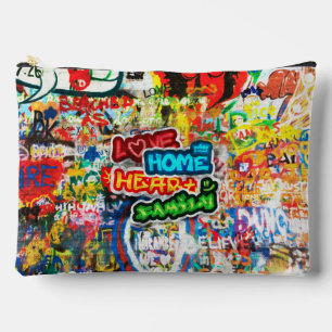 Funky Colourful Streetart Graffiti Love Home Heart Accessory Pouch