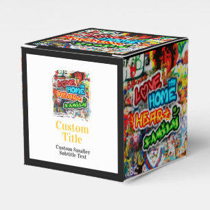Funky Colourful Streetart Graffiti Love Home Heart Favour Box