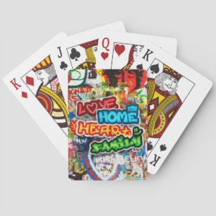 Funky Colourful Streetart Graffiti Love Home Heart Playing Cards