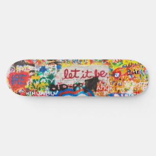 Funky Colourful Streetart Graffiti Love Home Heart Skateboard