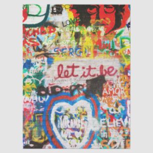 Funky Colourful Streetart Graffiti Love Home Heart Tissue Paper